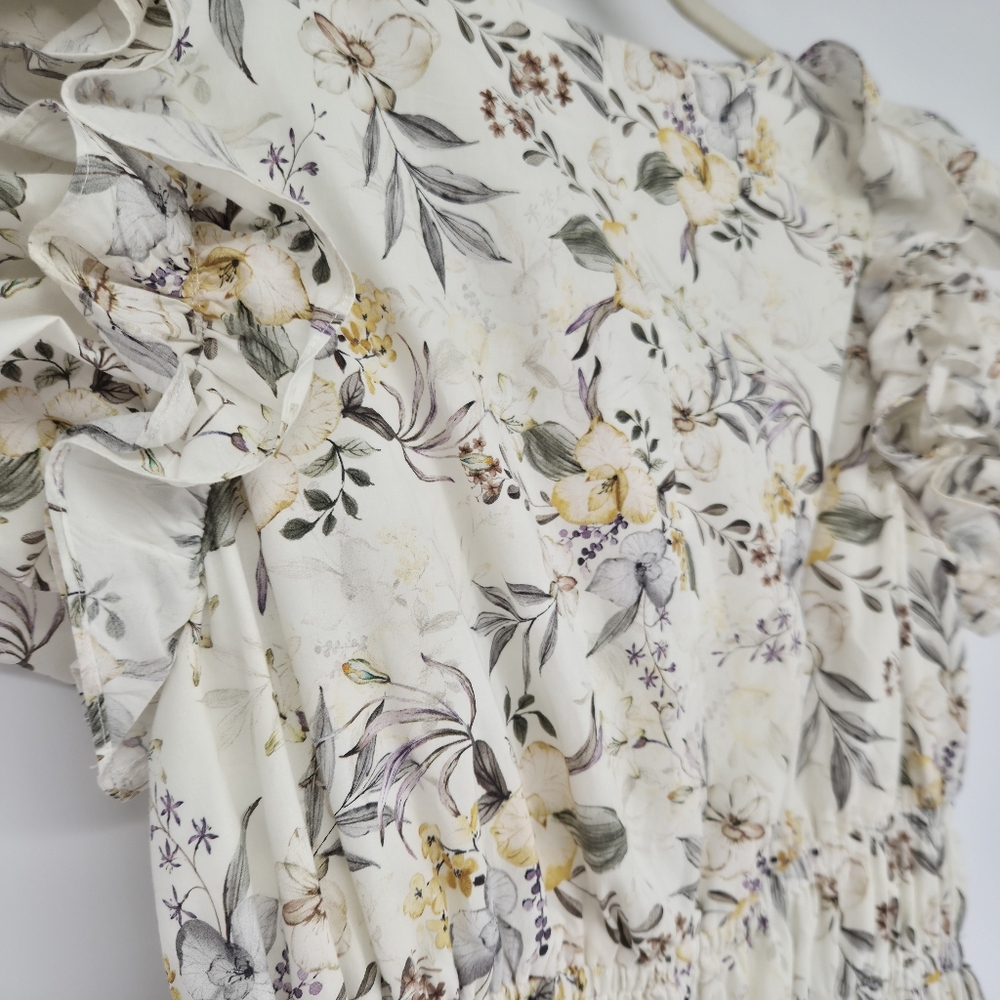 En Saison Mindy Midi Ruffle Sleeve Pull-on Cotton Dress - Picture 8 of 11